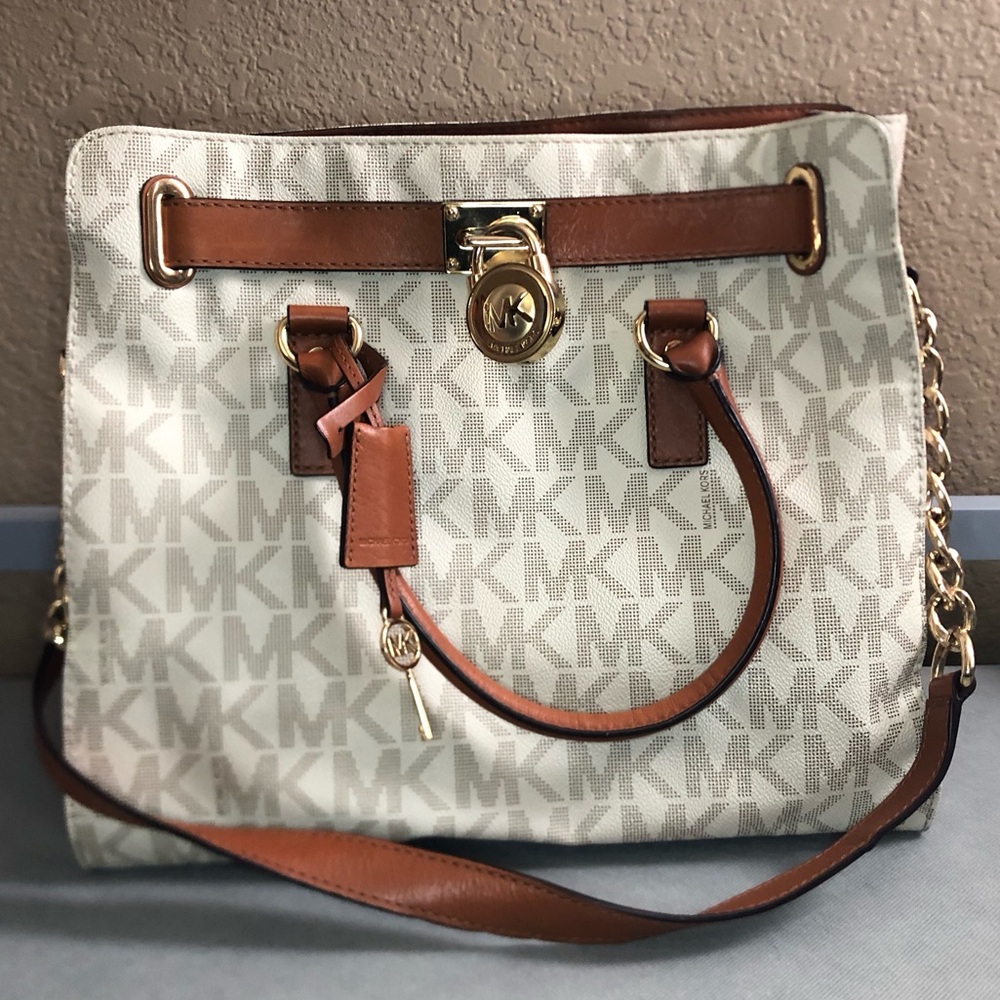 Michael Kors Hamilton Tote / Satchel vanilla logo monogram handbag